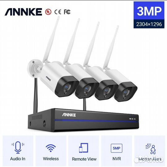 Комплект wi fi видеонаблюдения annke 3mp