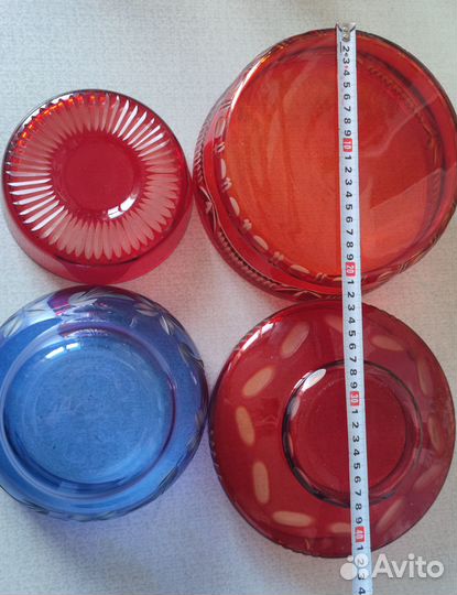 Цветн ые вазы, розетки для варенья и бокалы, СССР