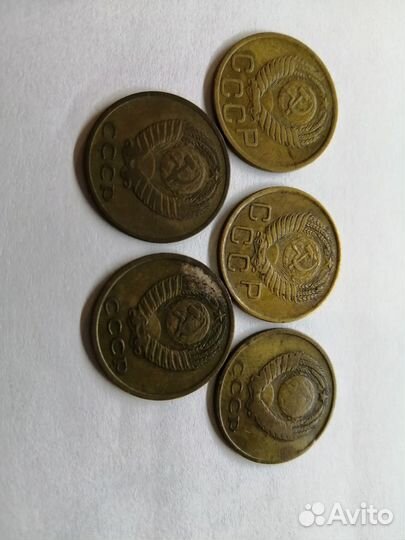 3 копейки:1949-1шт,1956-1шт, 1967-1 шт, 1975-1шт