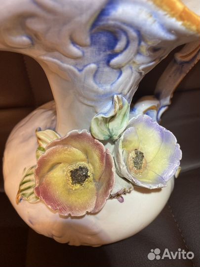 Большая ваза Capodimonte Италия подарок клеймо