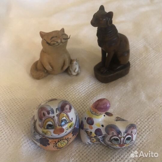 Статуэтки Кошки разные керамика