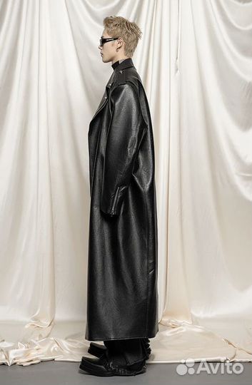 Кожаный тренч винтаж balenciaga style