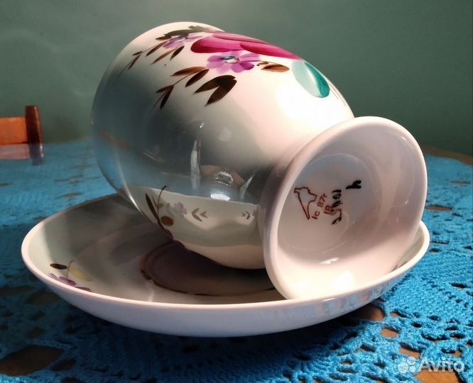 Чашка с блюдцем СССР лфз гигант