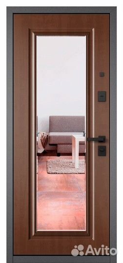 Дверь входная железная с зеркалом