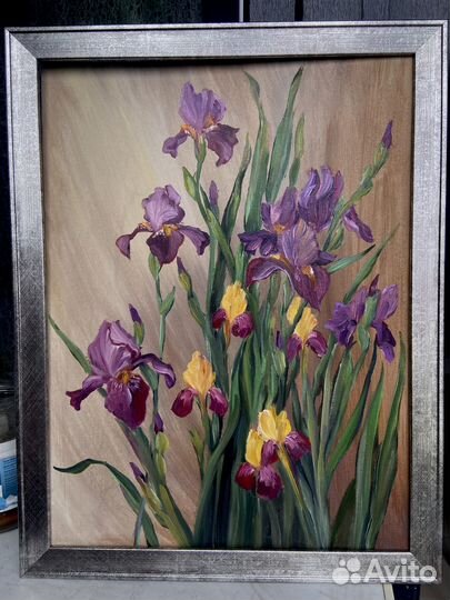 Картина маслом «Ирисы» 40*30