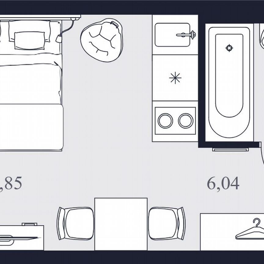 Апартаменты-студия, 27,7 м², 3/24 эт.