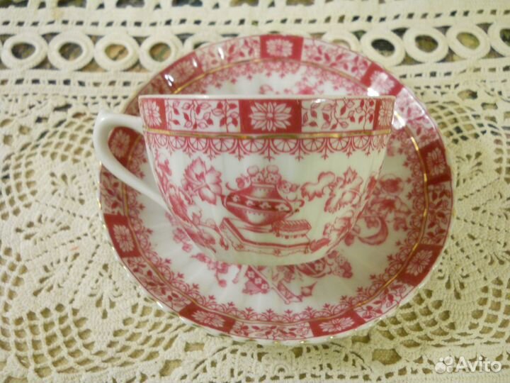 Антикварная чайная пара Moschendorf Porcelain