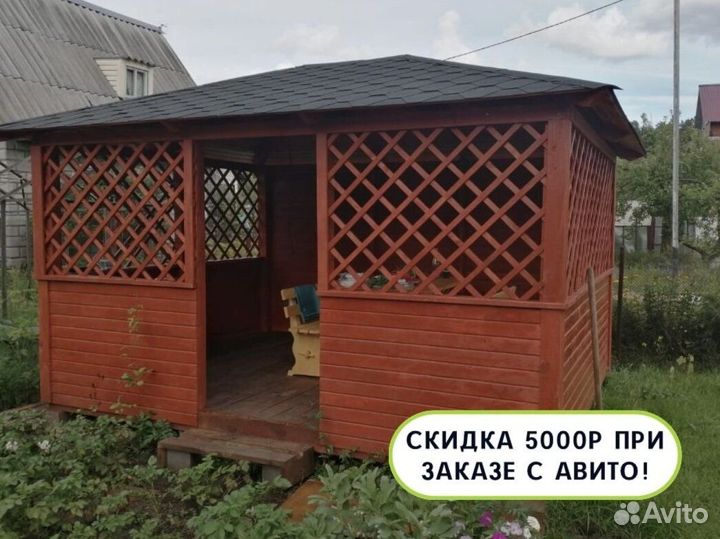 Беседки из дерева для дачи