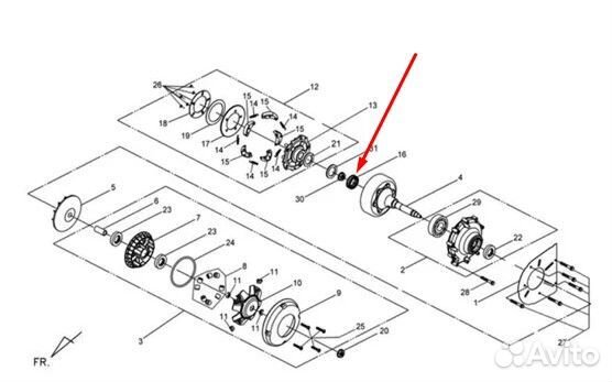 Подшипник муфты обгонной сцепления gamax / SYM 600