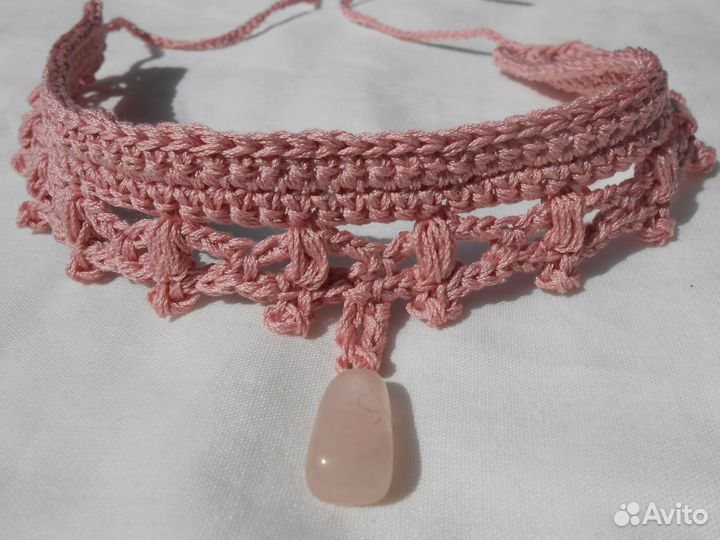 Бархотка чокер вязаное украшение на шею 