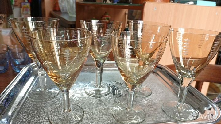 Фужеры цветной хрусталь
