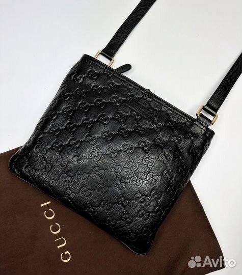 Сумка планшет мужская кожа Gucci оригинал