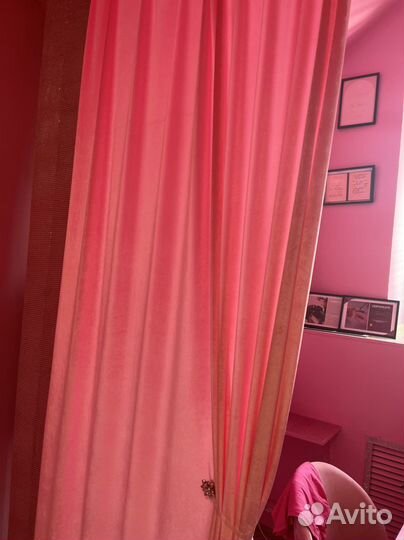 Шторы розовые