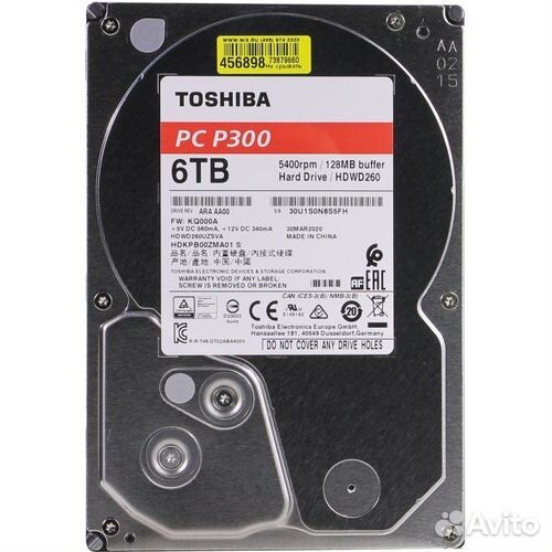Диск 6 тб Жесткий диск Toshiba P300