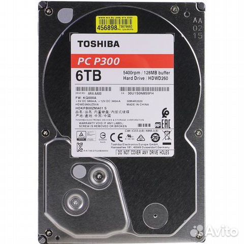Диск 6 тб Жесткий диск Toshiba P300