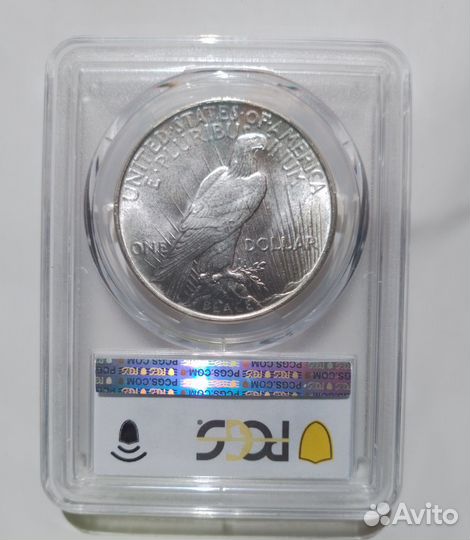 Монета 1 доллар 1922 MS64 pcgs