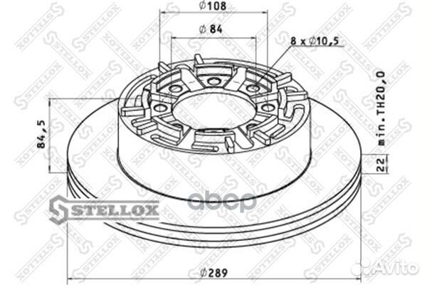 85-00737-SX диск торм. 1шт. задн 289/84x22/84