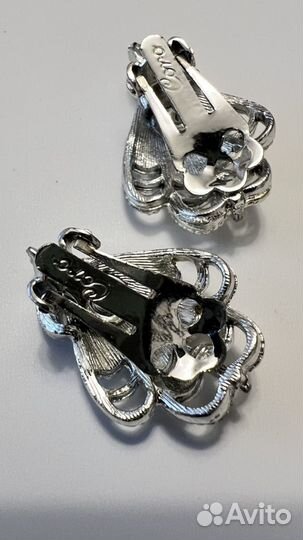 Винтажные клипсы coro серебряного тона США