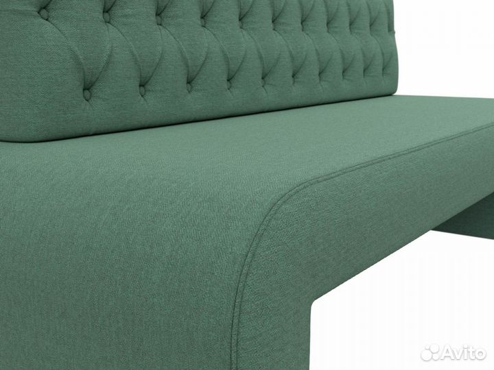 Диван кухонный прямой Кармен Люкс, рогожка, амур зеленый