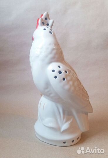 Фарфоровая статуэтка-светильник. Попугай Какаду