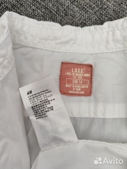 Рубашка белая на мальчика 74 hm