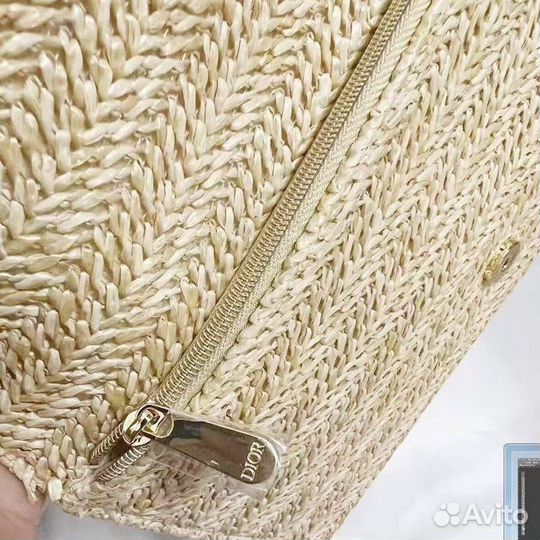Косметичка соломенная клатч Christian Dior
