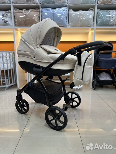 Коляска TutIs Nanni 2023 эко кожа молочный
