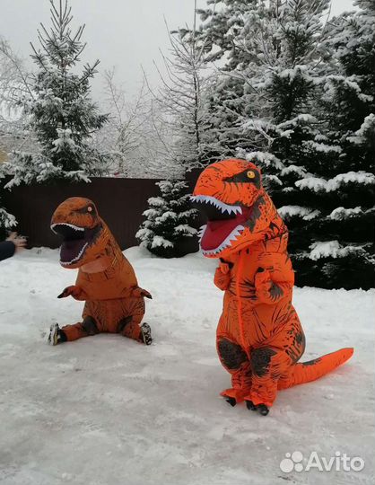 Костюм динозавра тирекс надувной, аренда