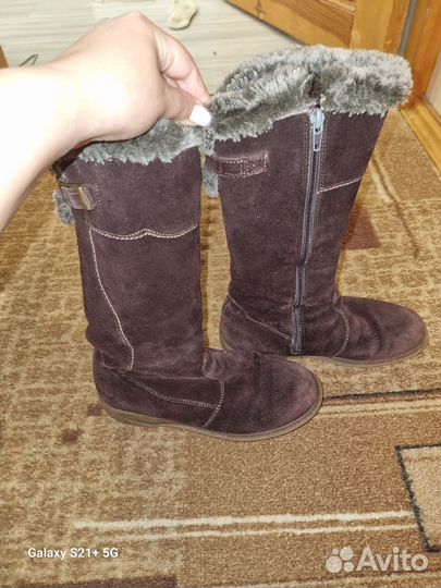 Сапоги замшевые