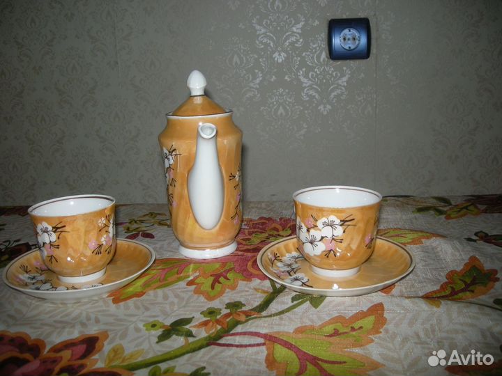 Кофейная пара рижский фарфор RPR кофейный дуэт 70е