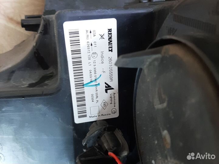 Оригинальные фары рено логан2