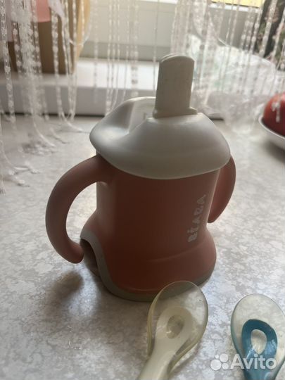 Ложки beaba 2 шт + поильник beaba