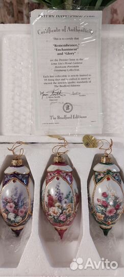 Коллекционные фарфоровые елочные игрушки Bradford