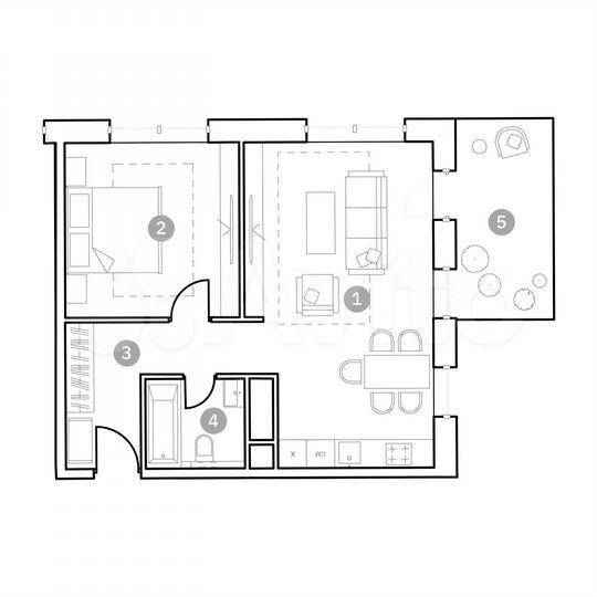 2-к. апартаменты, 59,1 м², 3/20 эт.