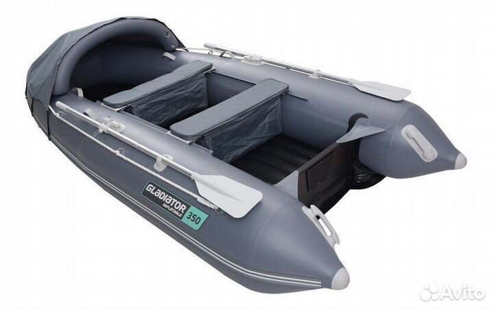 Лодка Gladiator (Гладиатор) E350PRO темно-серый
