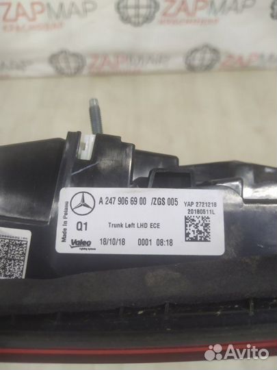 Фонарь внутренний левый mercedes-benz B-klase 247