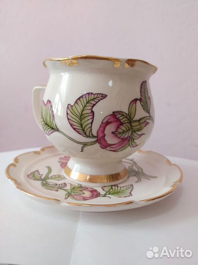 Чашка с блюдцем фарфор