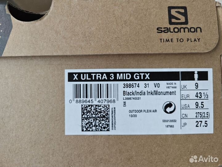 Ботинки Salomon X ultra 3 MID GTX оригинал