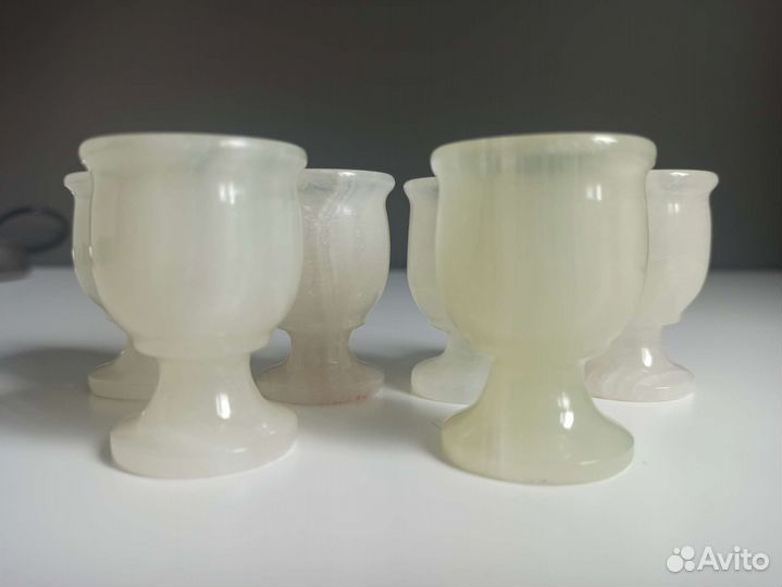 Рюмки из оникса, набор 6 штук