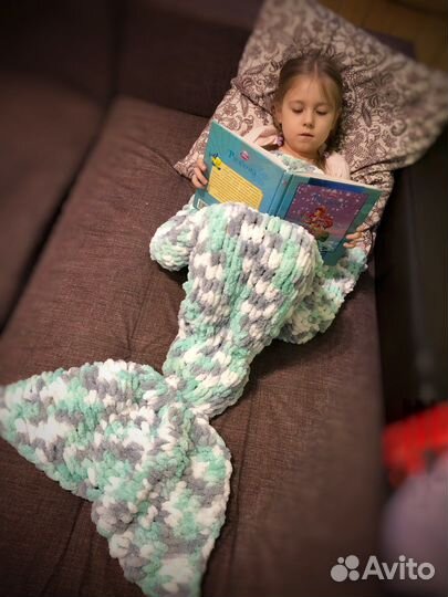 Плед Хвост русалки и акула