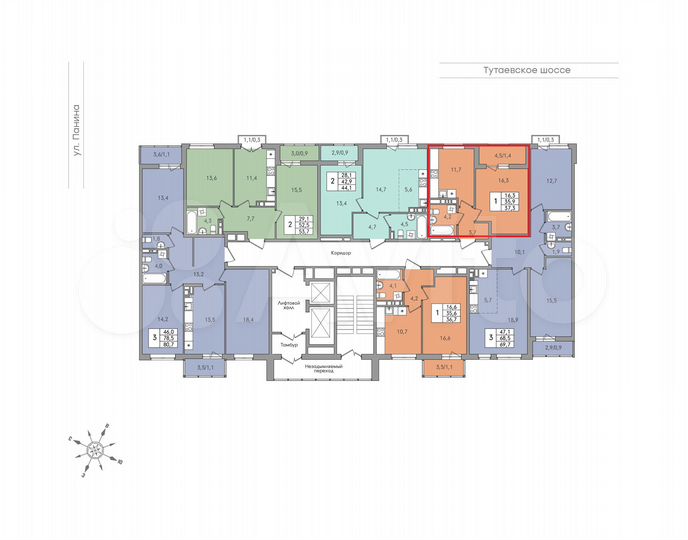 1-к. квартира, 37,3 м², 8/18 эт.