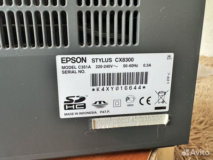 Цветной струйный принтер epson stylus cx3800
