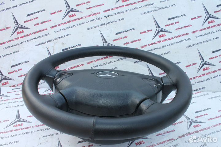 Руль Мерседес w211 Дорест с подушкой черный