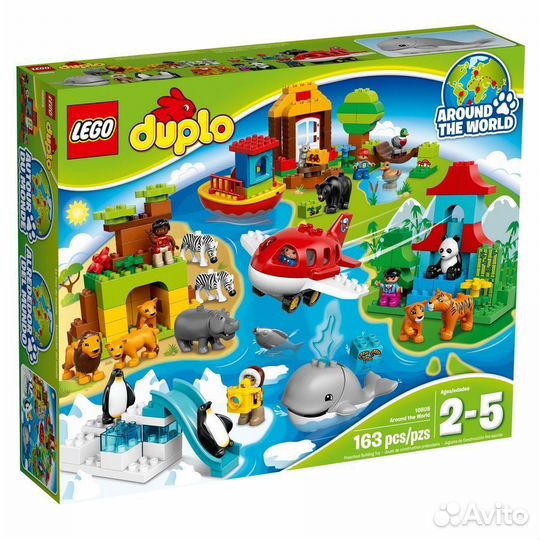 Lego duplo 8 наборов:поезд,диназавры,вокруг света