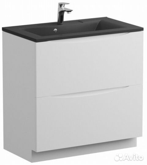 Мебель для ванной BelBagno Marino 80-PIA-BB800/450-LV-ART-PR-nero Bianco Lucido