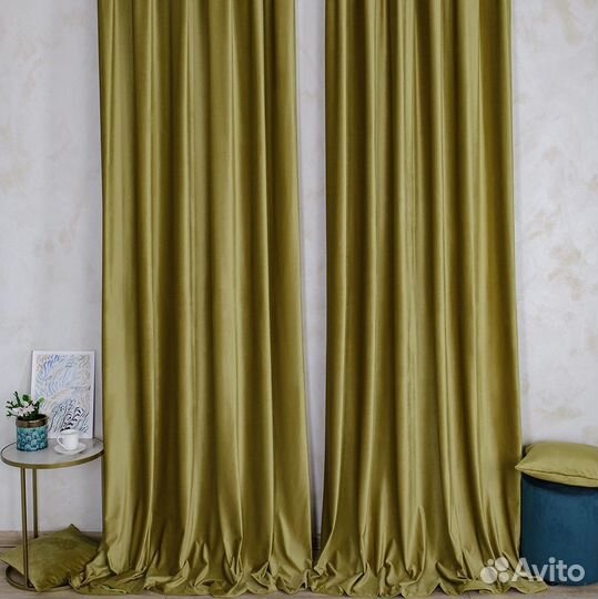 Шторы бархат Беллиссимо темный янтарь пошив