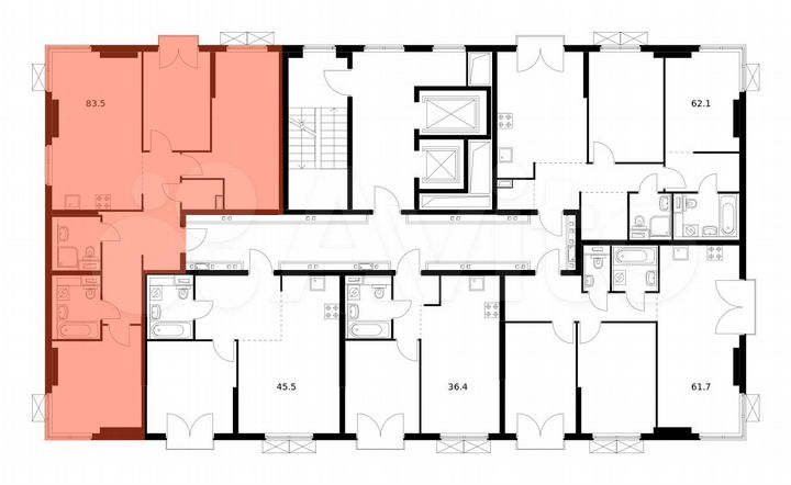 3-к. квартира, 83,5 м², 3/14 эт.