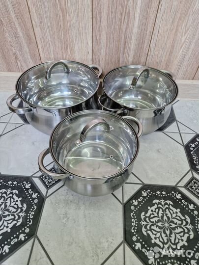 Набор кастрюль из нержавейки. Новый