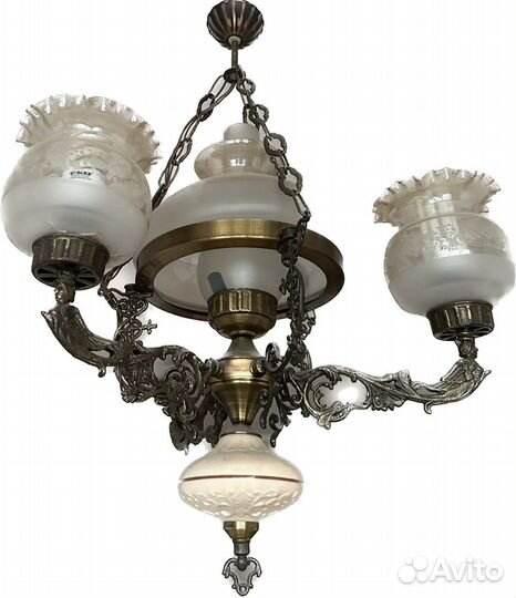 Винтажная бронзовая люстра СССР