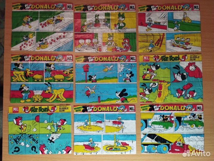 Вкладыши от жвачек Donald 28 штук